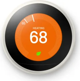 orang and black circular smart thermostat