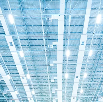 Energy efficient industrial LED lighting in an industrial setting