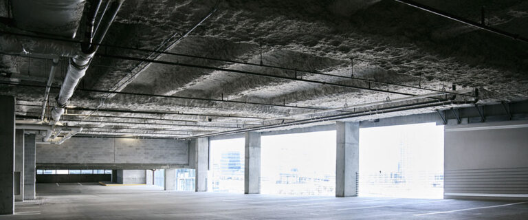 A parking garage in need of LED lighting upgrades