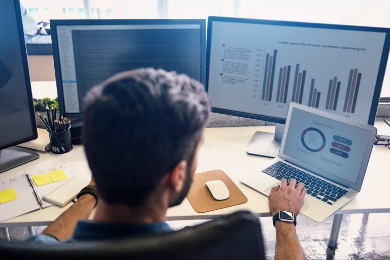 A person examining energy data