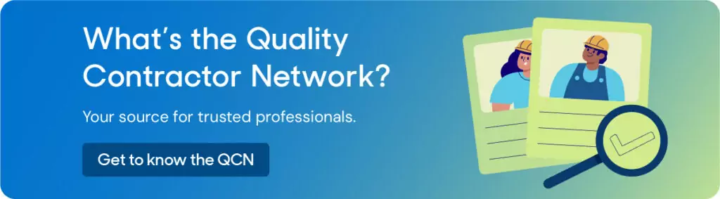 Illustration that read: What's the Quality Contractor Network? Your source for trusted professionals. Get to know the QCN