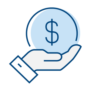 Hand holding a dollar coin, symbolizing energy savings and financial benefits from EnergyRight programs.