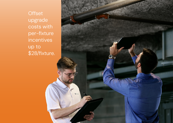 TVA EnergyRight specialists inspect industrial fixtures for energy upgrades. Receive per-fixture incentives up to $28/fixture.